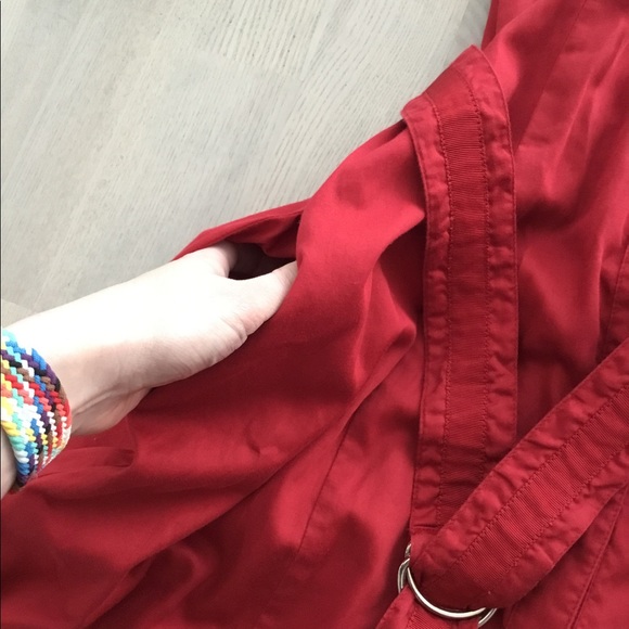 Pink Tartan Cherry Red Retro Midi Button-Up Dress w Subtle Ruffle Detail - Picture 7 of 8